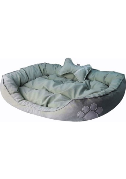 Su Yeşili Büyük Boy Köpek Yatağı, 75x100 cm, Kemik Desenli, Yastıklı, Dayanıklı fiyatları