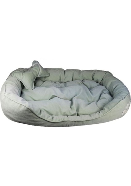 Su Yeşili Büyük Boy Köpek Yatağı, 75x100 cm, Kemik Desenli, Yastıklı, Dayanıklı modelleri