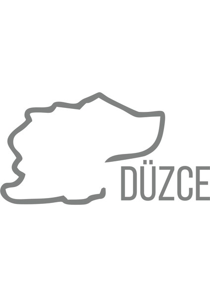 Düzce Harita Araba Sticker 17X17 cm Gri