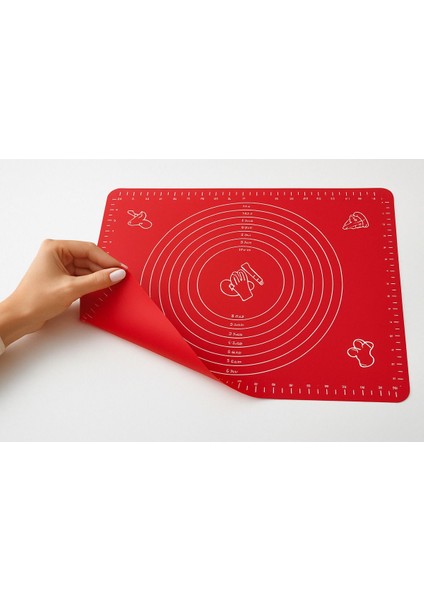 Kırmızı Silikon Hamur Matı, kolay kullanımlı ve hijyenik tasarım, 1 yıl garanti fiyatları