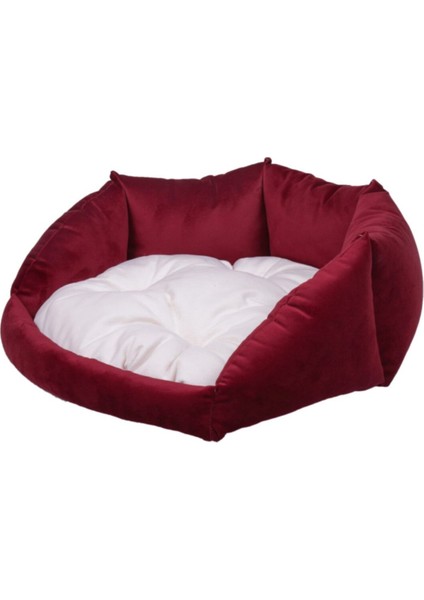 80x80 cm Bordo ve lacivert yumuşak evcil hayvan yatağı, konforlu ve şık tasarım fiyatları