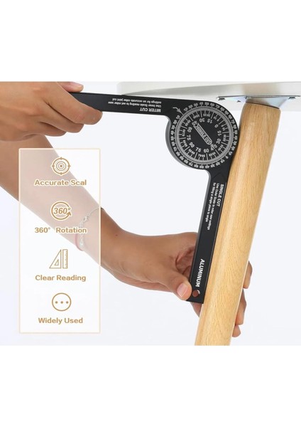 Marangoz 360 ° Gönye Cetvel Tezgah Testere Iletki Gönye Iç Dış Gönye Açı Bulucu Cetvel