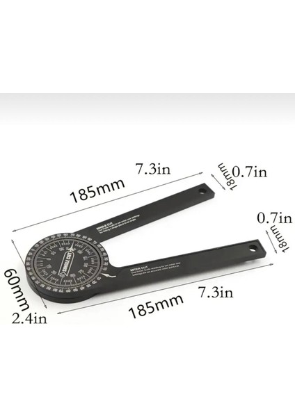 Marangoz 360 ° Gönye Cetvel Tezgah Testere Iletki Gönye Iç Dış Gönye Açı Bulucu Cetvel