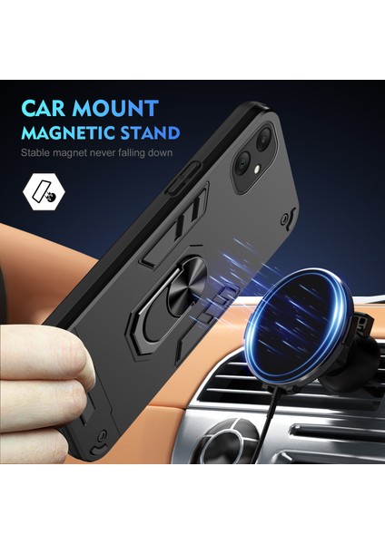 Samsung Galaxy A06 5g Kılıf Pc+Tpu Drop Defend Telefon Kılıfı Halkalı Ayaklıklı-Siyah (Yurt Dışından) fiyatları