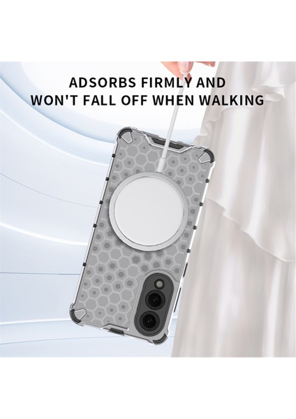 Samsung Galaxy S25 Edge Kılıfı Magsafe Honeycomb Tasarım Tpu+Pc Telefon Kılıfı-Yeşil ile Uyumlu (Yurt Dışından) modelleri