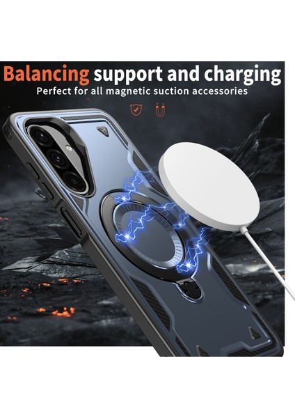Samsung Galaxy A26 5g Kılıfı Magsafe Askeri Koruma Pc+Tpu Kickstand Telefon Kılıfı-Mavi ile Uyumlu (Yurt Dışından) fiyatları