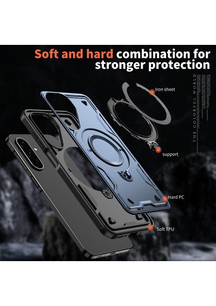 Samsung Galaxy A26 5g Kılıfı Magsafe Askeri Koruma Pc+Tpu Kickstand Telefon Kılıfı-Mavi ile Uyumlu (Yurt Dışından) fırsatları