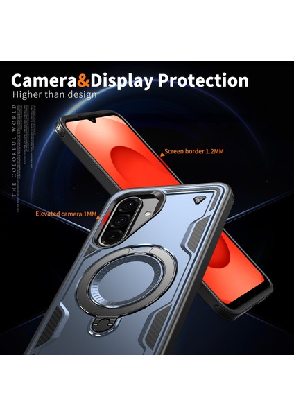 Samsung Galaxy A26 5g Kılıfı Magsafe Askeri Koruma Pc+Tpu Kickstand Telefon Kılıfı-Mavi ile Uyumlu (Yurt Dışından) indirimleri