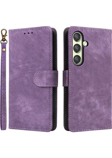 Samsung Galaxy S25+KILIF Cüzdan Rfıd Engelleme Pu Deri Kılıf Görüntüleme Standı-Mor (Yurt Dışından)