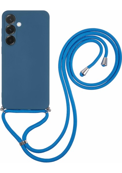 Samsung Galaxy A36 5g Kılıf Esnek Tpu Fiber Astar Darbeye Dayanıklı Çapraz Askılı Telefon Kılıfı-Safir (Yurt Dışından)