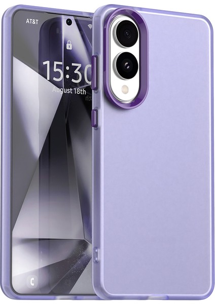Samsung Galaxy S25 Edge Kılıf Pc+Tpu+Pet Mat Anti-Düşme Telefon Arka Kapağı-Mor (Yurt Dışından)