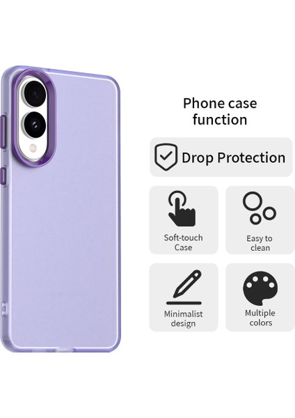 Samsung Galaxy S25 Edge Kılıf Pc+Tpu+Pet Mat Anti-Düşme Telefon Arka Kapağı-Mor (Yurt Dışından) fiyatları