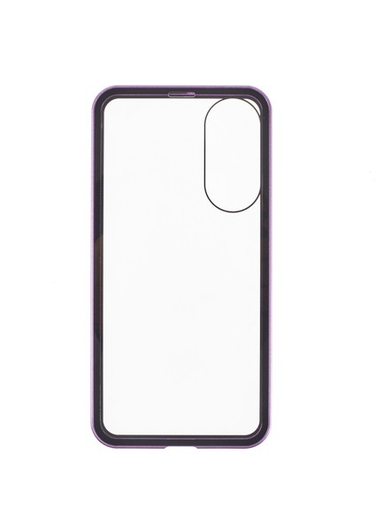 Samsung Galaxy S25 Edge Kılıf Çift Taraflı Temperli Cam Manyetik Şeffaf Telefon Kılıfı-Mor (Yurt Dışından) modelleri