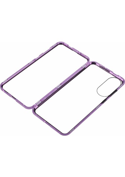 Samsung Galaxy S25 Edge Kılıf Çift Taraflı Temperli Cam Manyetik Şeffaf Telefon Kılıfı-Mor (Yurt Dışından) fırsatları