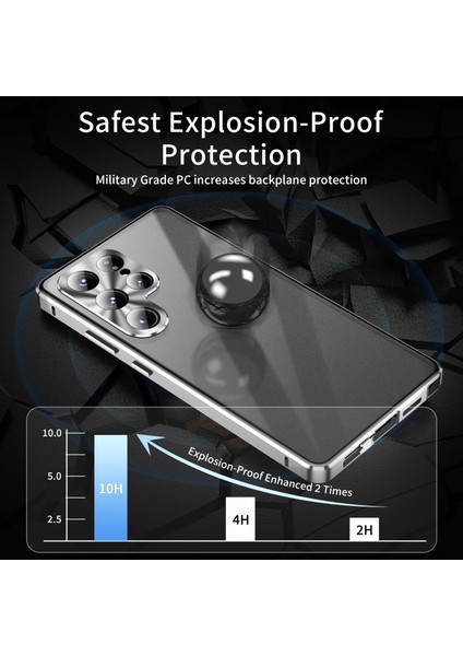 Samsung Galaxy S25 Ultra Kılıf Anti-Casus Çift Taraflı Temperli Cam Manyetik Telefon Kılıfı-Yeşil (Yurt Dışından)