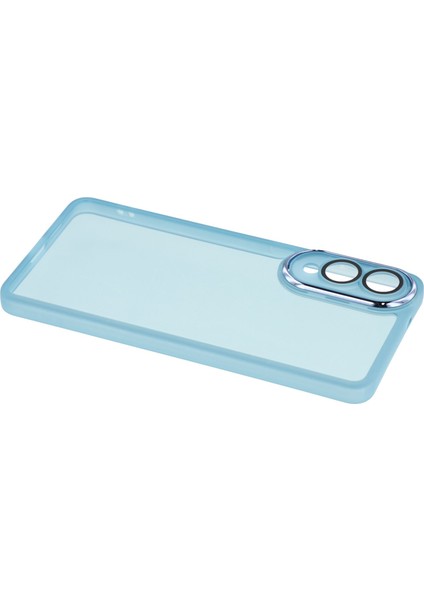 Samsung Galaxy S25 Edge Kılıf Elektrokaplama Kamera Çerçevesi Tpu Telefon Kılıfı-Şeffaf Mavi (Yurt Dışından) modelleri
