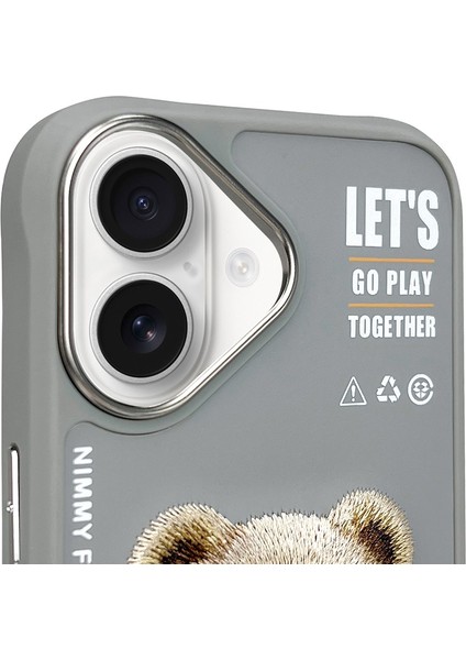 iPhone 16 Uyumlu 3D Gözlük Fermuar Ayıcık Detaylı Nakış İşlemeli Kabartmalı Cool Cute Kılıf fırsatları