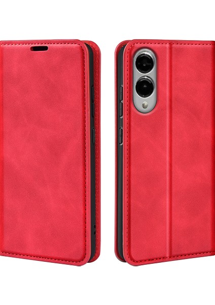 Samsung Galaxy S25 Edge Kılıf Cilt Dokunmatik Deri Cüzdan Telefon Kılıfı-Kırmızı (Yurt Dışından) indirimleri