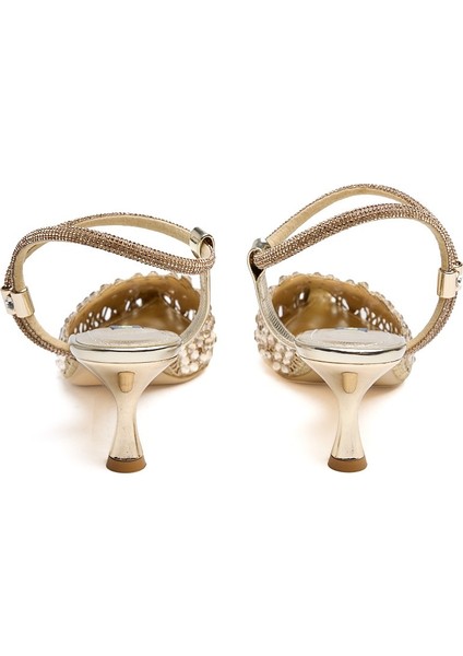 Taş Aksesuarlı Bilekten Bantlı Kadın Topuklu Abiye Ayakkabı fırsatları