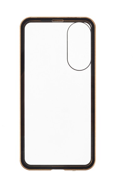 Samsung Galaxy S25 Edge Kılıfı Çift Taraflı Temperli Cam Manyetik Şeffaf Telefon Kılıfı-Altın (Yurt Dışından) modelleri