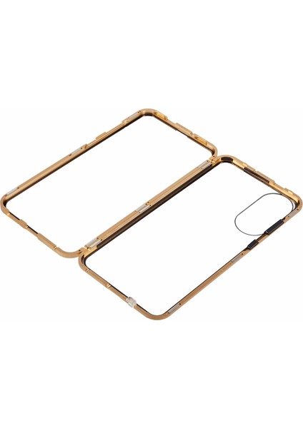 Samsung Galaxy S25 Edge Kılıfı Çift Taraflı Temperli Cam Manyetik Şeffaf Telefon Kılıfı-Altın (Yurt Dışından) fırsatları
