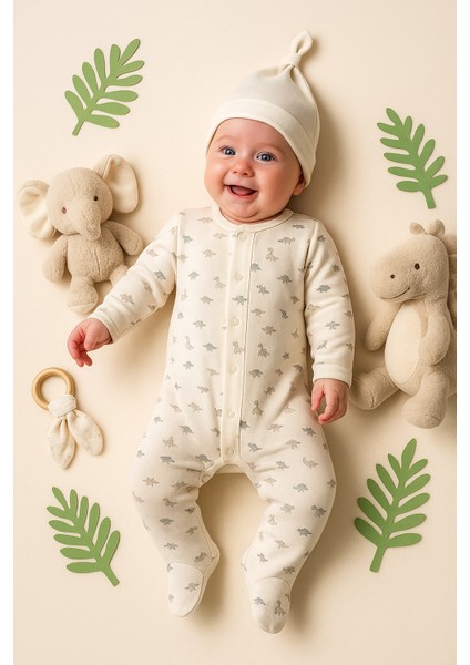 0/3-0/3-3/6 Ay Erkek Renkli Dino Tulum