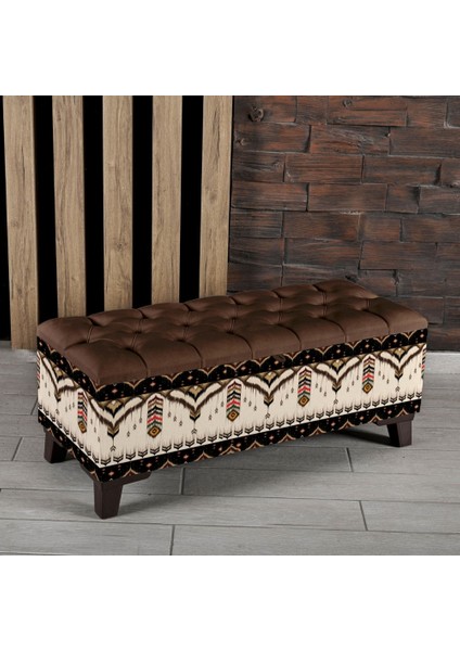 Soyut Ikat Desenli Sandıklı Puf +2 Kırlent Hediye fiyatları