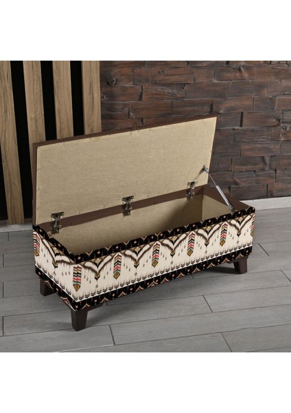 Soyut Ikat Desenli Sandıklı Puf +2 Kırlent Hediye modelleri