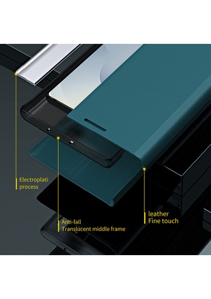 Samsung Galaxy S25 Edge Kılıf Antidrop Deri Telefon Kılıfı Standlı-Beyaz (Yurt Dışından) indirimleri