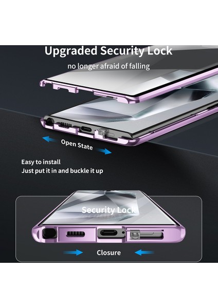 Samsung Galaxy S25 Ultra Kılıf Magsafe Kickstand ile Uyumlu Mat Pc Kılıfı Hd Temperli Cam Filmi-Mor (Yurt Dışından) indirimleri