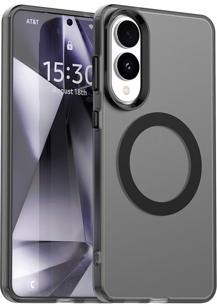 Samsung Galaxy S25 Edge Kılıfı Magsafe Anti Drop Hibrit Telefon Arka Kapağı ile Uyumlu - Siyah (Yurt Dışından)