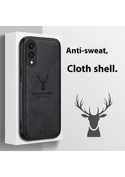 Samsung Galaxy S25 Edge Kılıfı Geyik Desenli Kumaş Doku Pu+Pc+Tpu Telefon Kılıfı-Gri (Yurt Dışından) modelleri