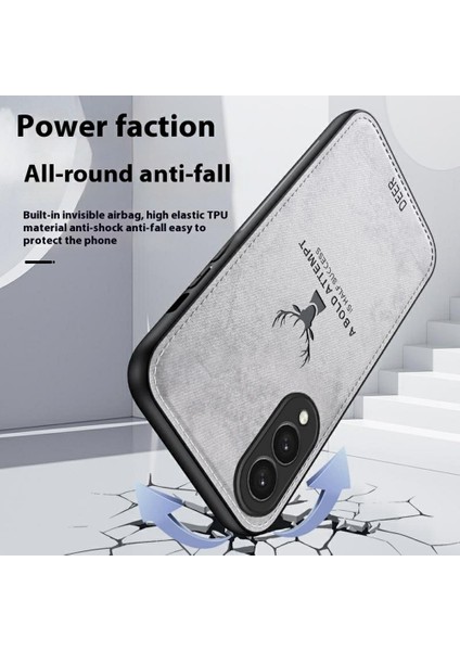 Samsung Galaxy S25 Edge Kılıfı Geyik Desenli Kumaş Doku Pu+Pc+Tpu Telefon Kılıfı-Gri (Yurt Dışından) indirimleri
