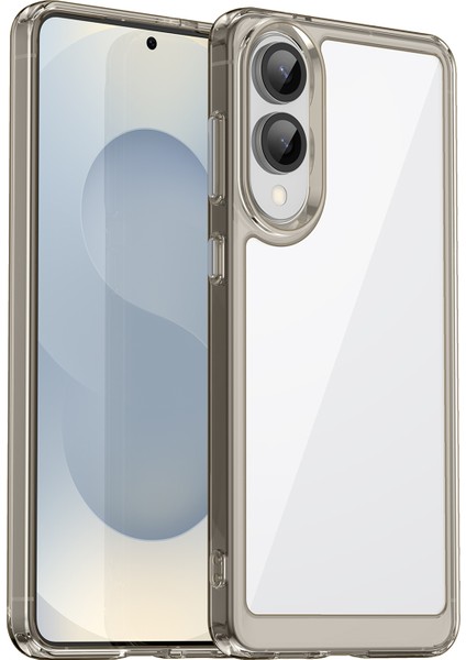 Samsung Galaxy S25 EDGE/S25 Slim Kılıf Tpu+Akrilik Koruyucu Şeffaf Telefon Kılıfı-Şeffaf Gri (Yurt Dışından)