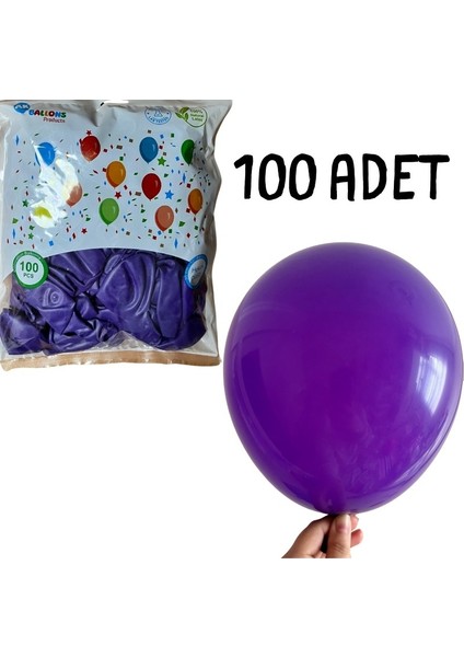 Koyu Mor Lateks Balon - 100’LÜ Paket (Iç & Dış Mekan Uyumlu)