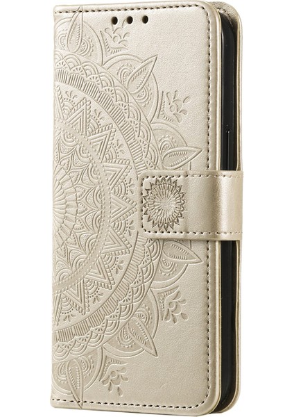 Samsung Galaxy S23 Ultra Cüzdan Telefon Kılıfı Mandala Çiçek Baskılı Pu Deri Flip Stand Manyetik Toka Darbeye Dayanıklı Kapak-Altın (Yurt Dışından) indirimleri