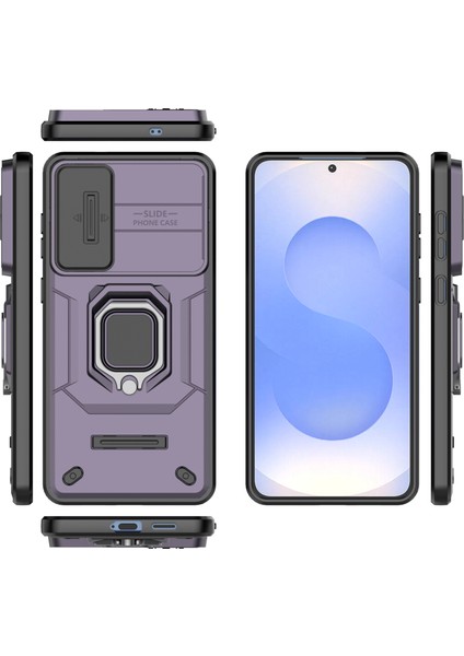 Samsung Galaxy S25 Edge Kılıf Pc+Tpu Kickstand Telefon Koruyucu Lens Kapağı Ile-Mor (Yurt Dışından) indirimleri
