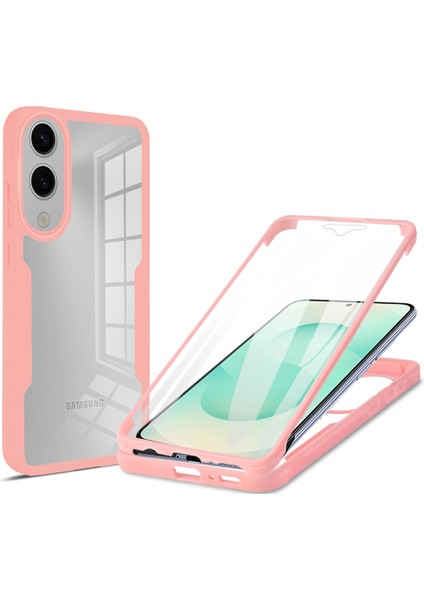 Samsung Galaxy S25 Edge Kılıf Akrilik+Tpu Şeffaf Telefon Kılıfı Pet Ekran Filmi-Pembe (Yurt Dışından)