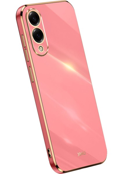 Xınlı Samsung Galaxy S25 Edge Kılıf Tpu Telefon Kılıfı Galvanik Çerçeveli-Kırmızı (Yurt Dışından)