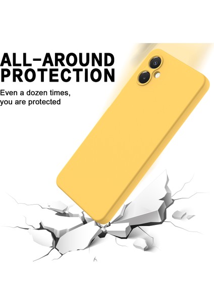 Samsung Galaxy A06 5g Sıvı Silikon Kılıf Telefon Arka Kapağı El Kayışı Ile-Sarı (Yurt Dışından) indirimleri