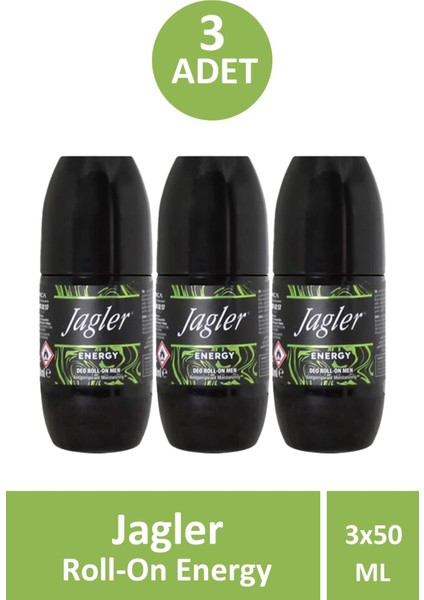 Roll-On Energy Erkek 50 ml 3 Adet
