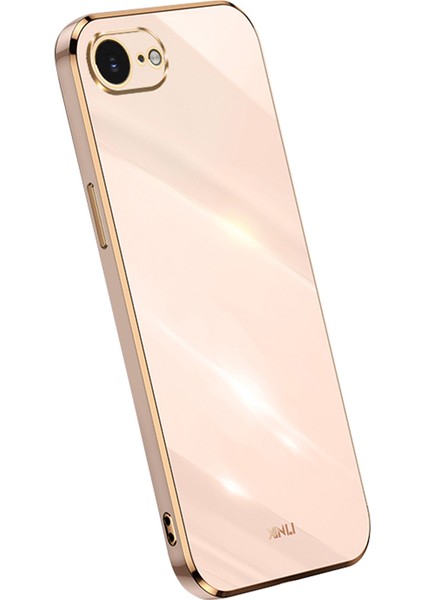 Xınlı iPhone 16E Kılıf Tpu Telefon Kılıfı Galvanik Çerçeveli-Pembe (Yurt Dışından)