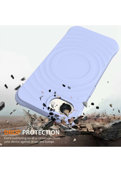 iPhone 16E Kılıfı Için Magsafe Ripple Doku Sıvı Silikon Koruyucu Kılıf ve Kayış-Mor ile Uyumlu (Yurt Dışından)