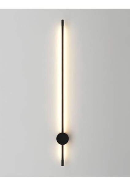 Şık Siyah Pilli LED Duvar Aplikası, Modern ve Dekoratif Tasarım, Metal Materyal