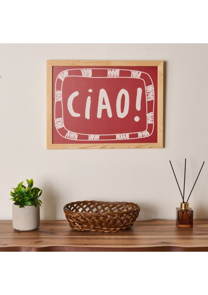 Deco Ciao Duvar Panosu - Kırmızı - 30x40 cm