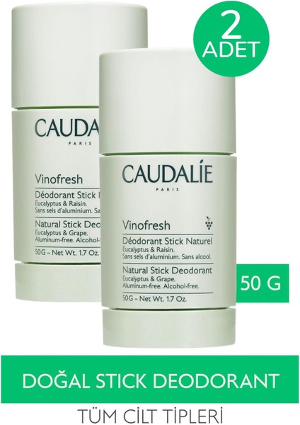 Vinofresh Naturel Stick Deodorant 50 gr 2 Adet