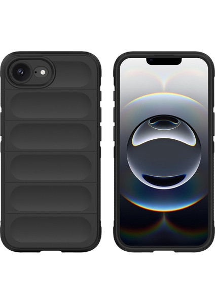 Amorus iPhone 16E Kılıf Darbeye Dayanıklı Yumuşak Tpu Sağlam Telefon Arka Kapağı-Siyah (Yurt Dışından)