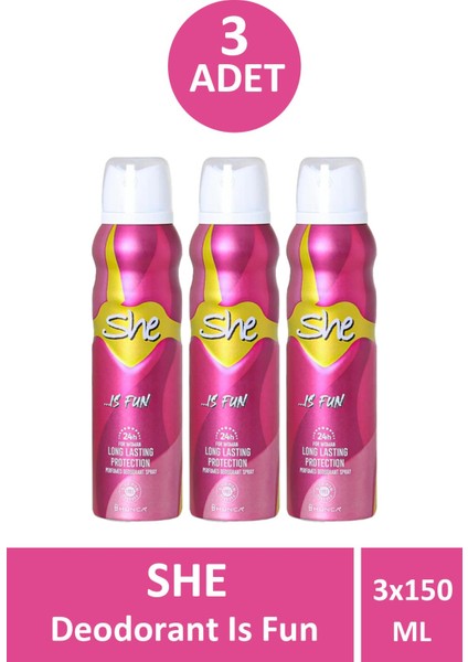Is Fun For Women Deodorant Sprey 150 ml 3 Adet