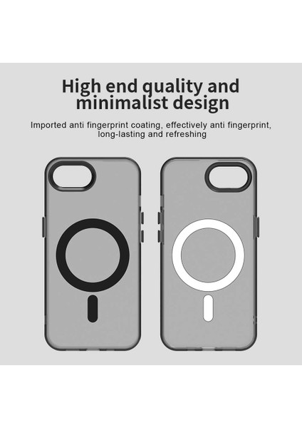 iPhone 16E Kılıfı Için Magsafe Anti Drop Hibrit Telefon Arka Kapağı ile Uyumlu - Siyah (Yurt Dışından)