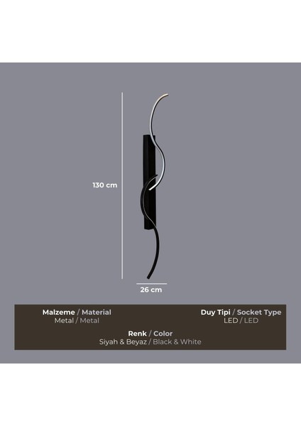 Spira LED Siyah Aplik modelleri